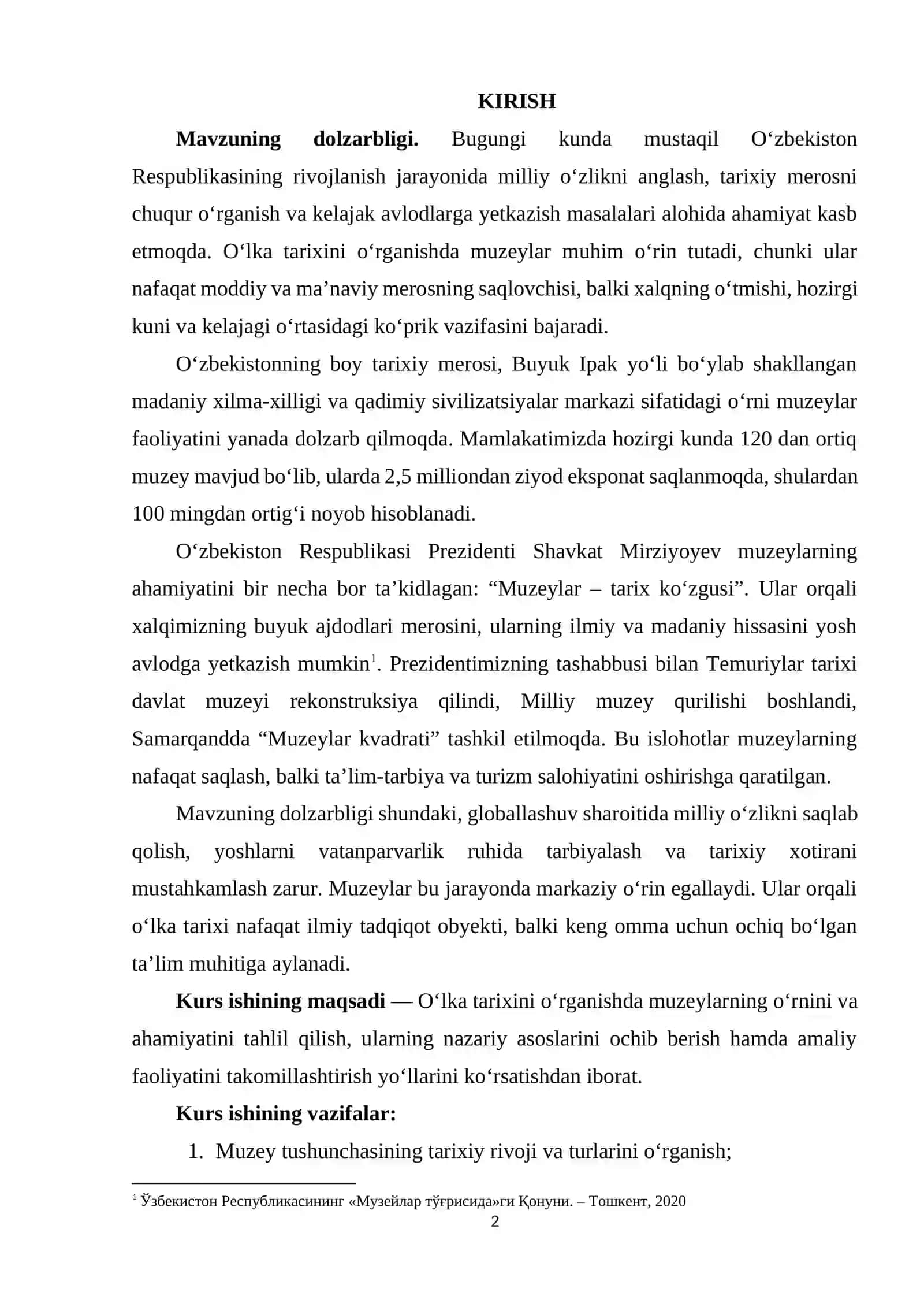 O‘lka tarixini o‘rganishda muzeylarning amaliy faoliyati va samaradorligi 2