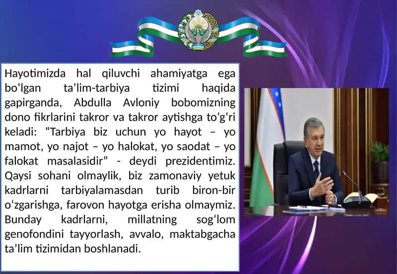 Tarbiyachining taʼlim - tarbiya jarayondagi oʻrni kursi 2