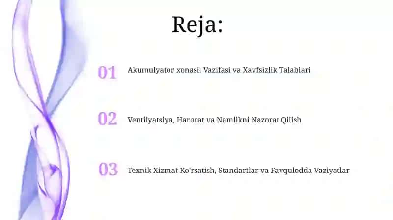 Akkumulyatorli batareyalar xonasi va talablari 2