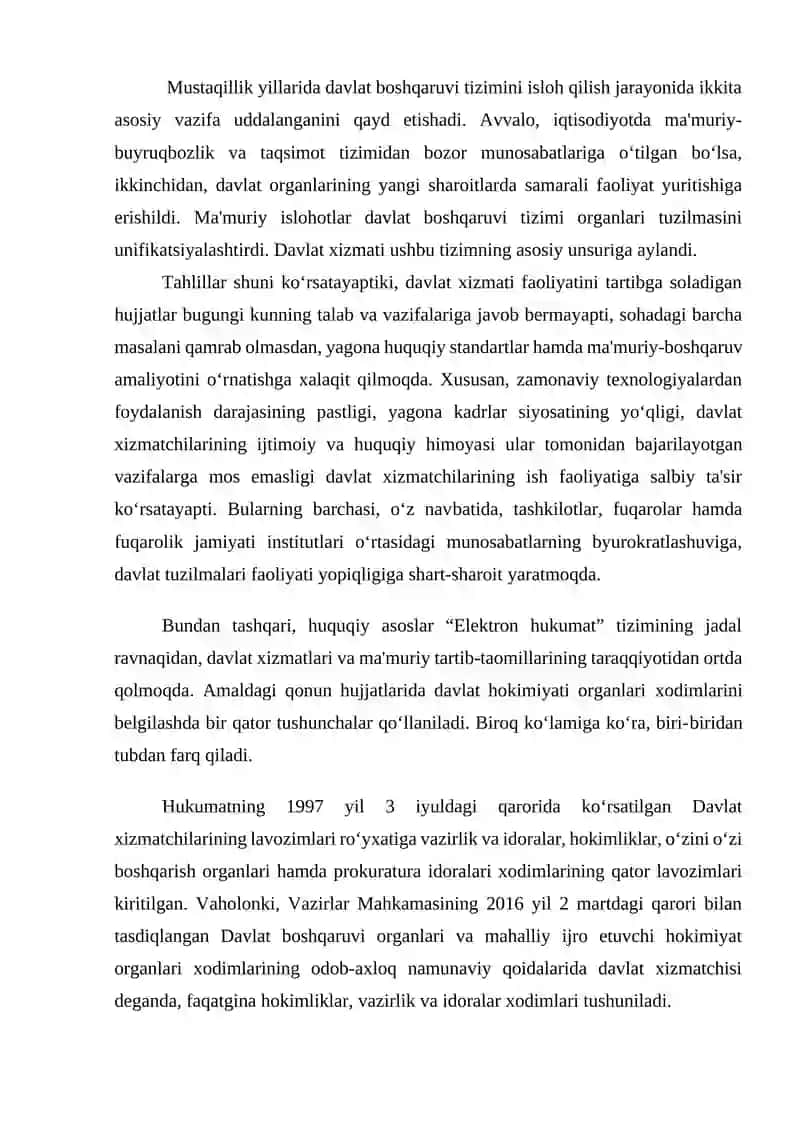 Mustaqillik Yillarida Davlat Boshqaruv Tizimida Amalga Oshirilgan Ishlohlar 2