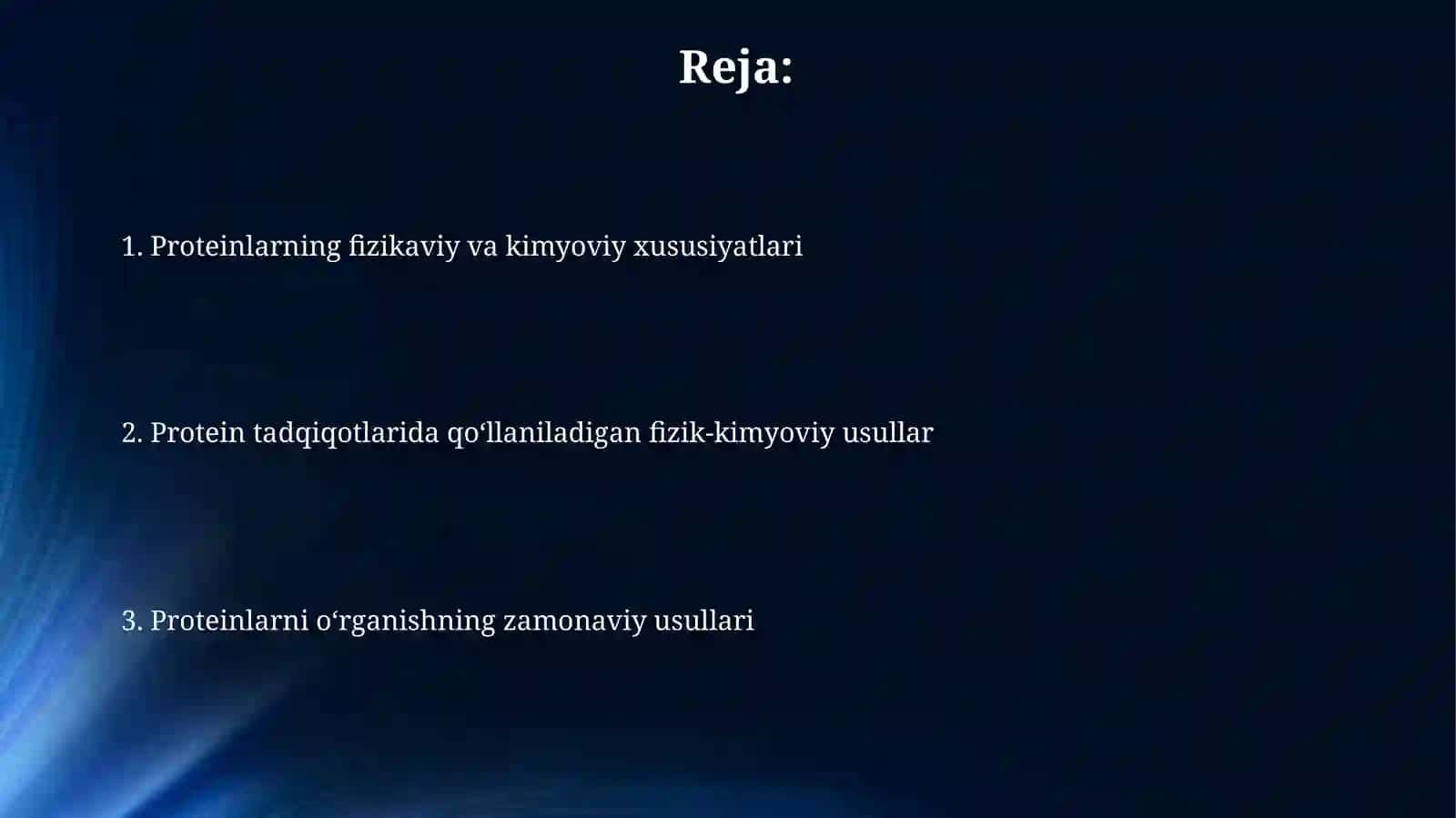 Oqsillarning fizik va kimyoviy xossalari 2