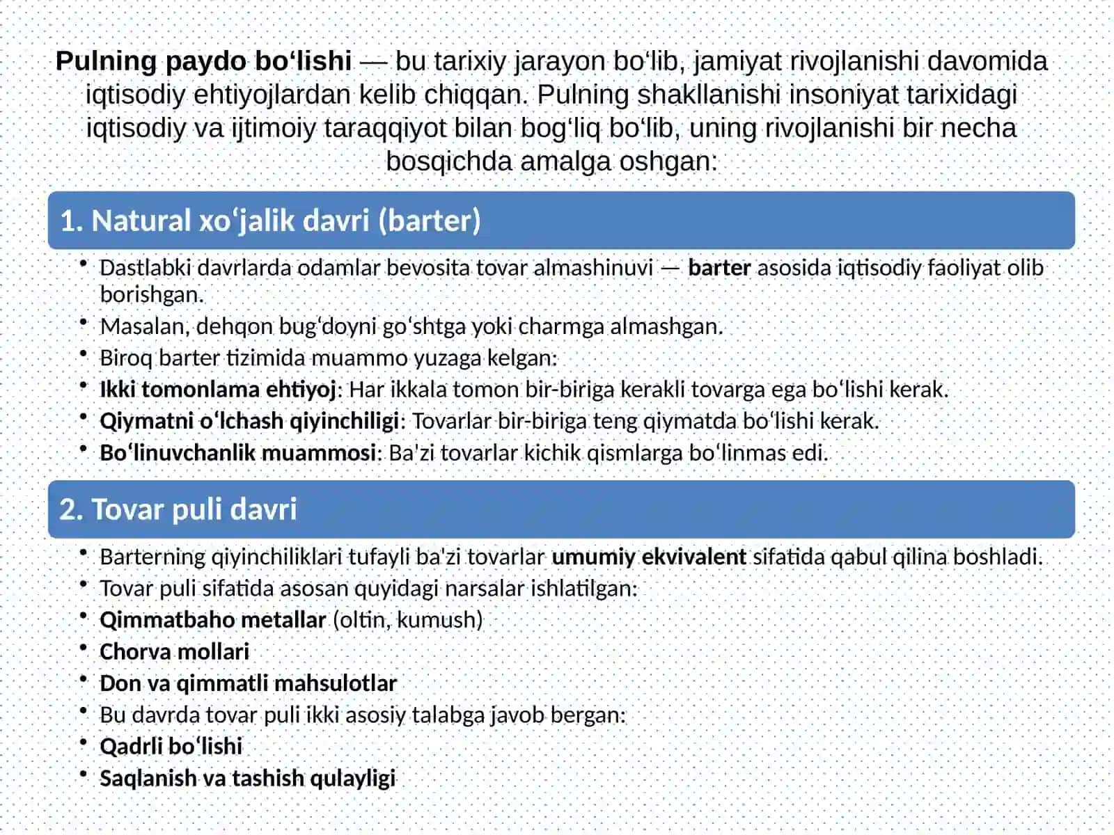 Pul bozorida muvozanat 2