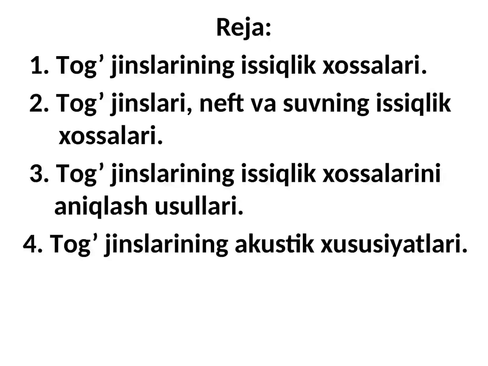 Tоg’jinslаrining issiqlik хоssаlаrivаularning аkustik xususiyatlari 2