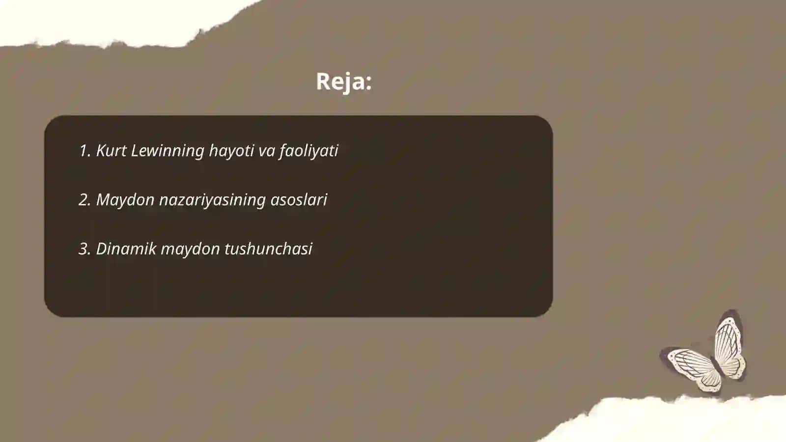 Kurt Levinning Maydon nazariyasi 2