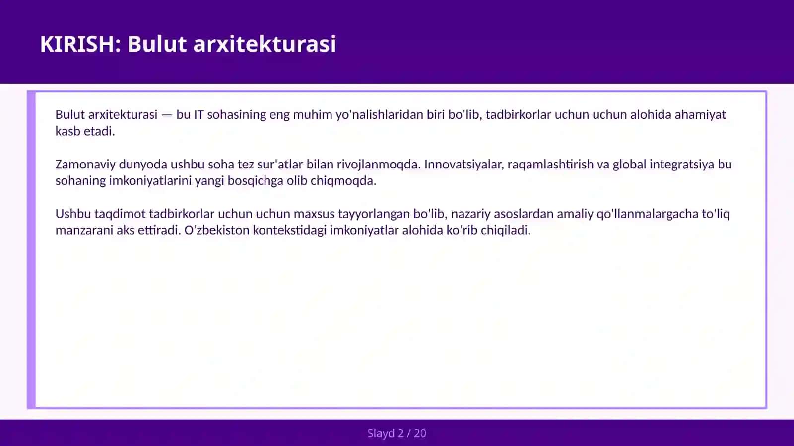 Bulut arxitekturasi 2