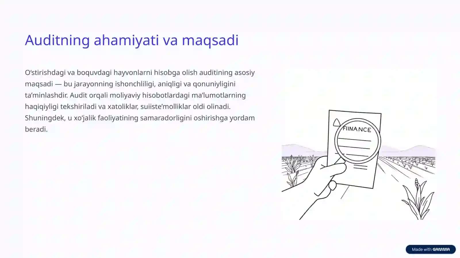 O‘stirishdagi va boquvdagi hayvоnlarni hisоbga оlishni tеkshirish 2