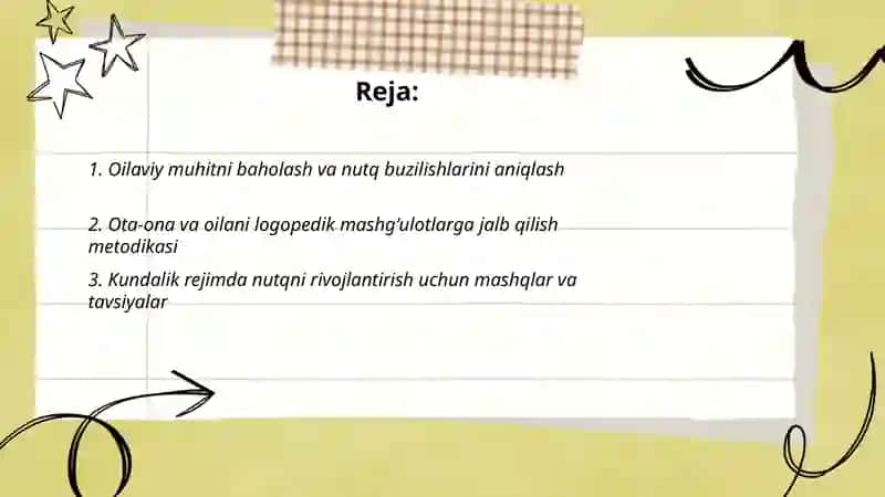 Oilaviy muhitni baholash va nutq buzilishlarini aniqlash 2