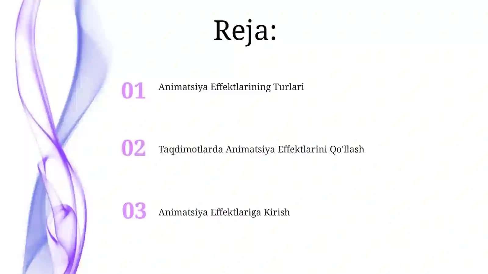 Animatsiya effektlari.Taqdimot namoyishini boshqarish 2