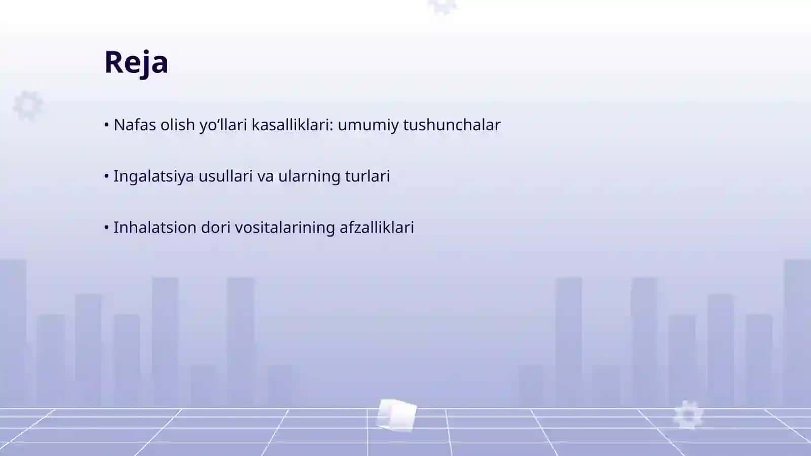 Nafas olish yoʻllari kasalliklari uchun dori vositalari yuborishning zamonaviy ingalatsiyon usullari 2