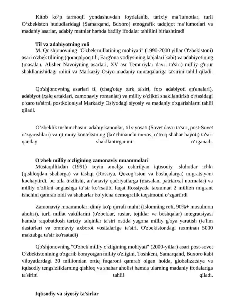 O'zbekning o'zligi 2