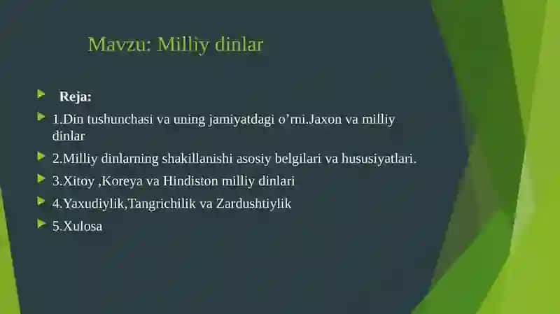 Milliy dinlar 2