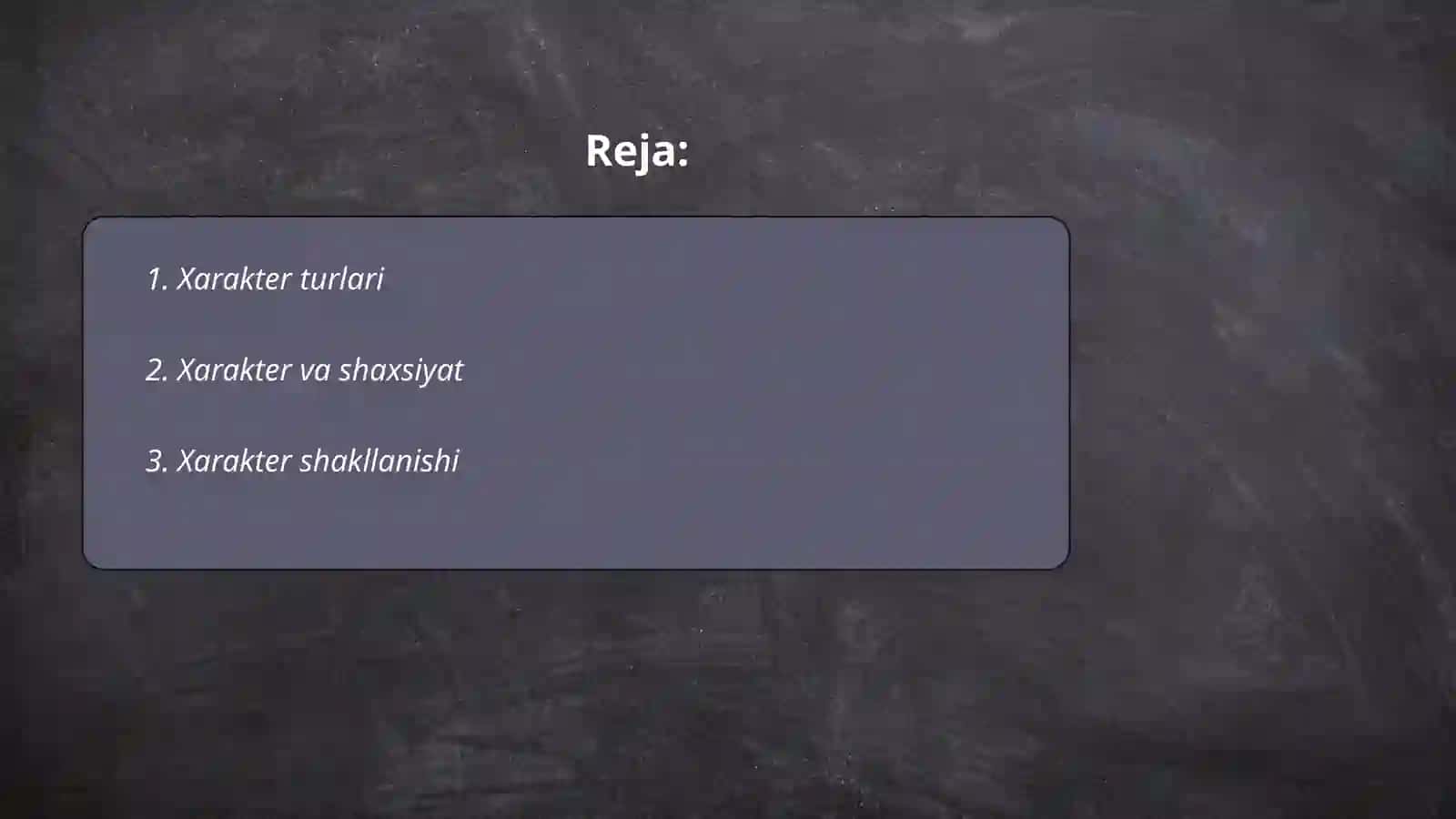 Xarakter turlari 2