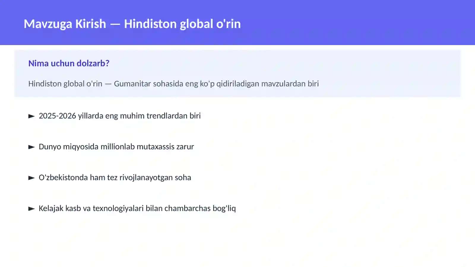Hindiston global o'rin 2