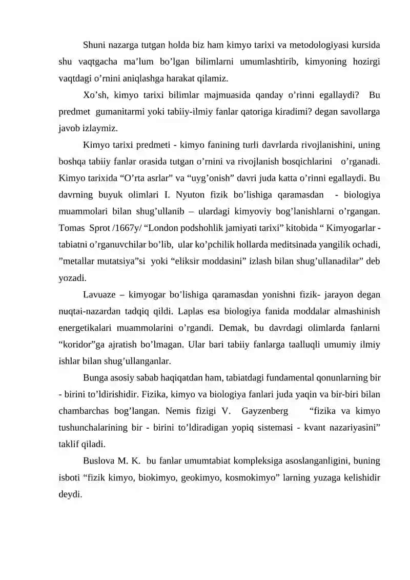 Kimyo fanining tarixiy rivojlanishi 2