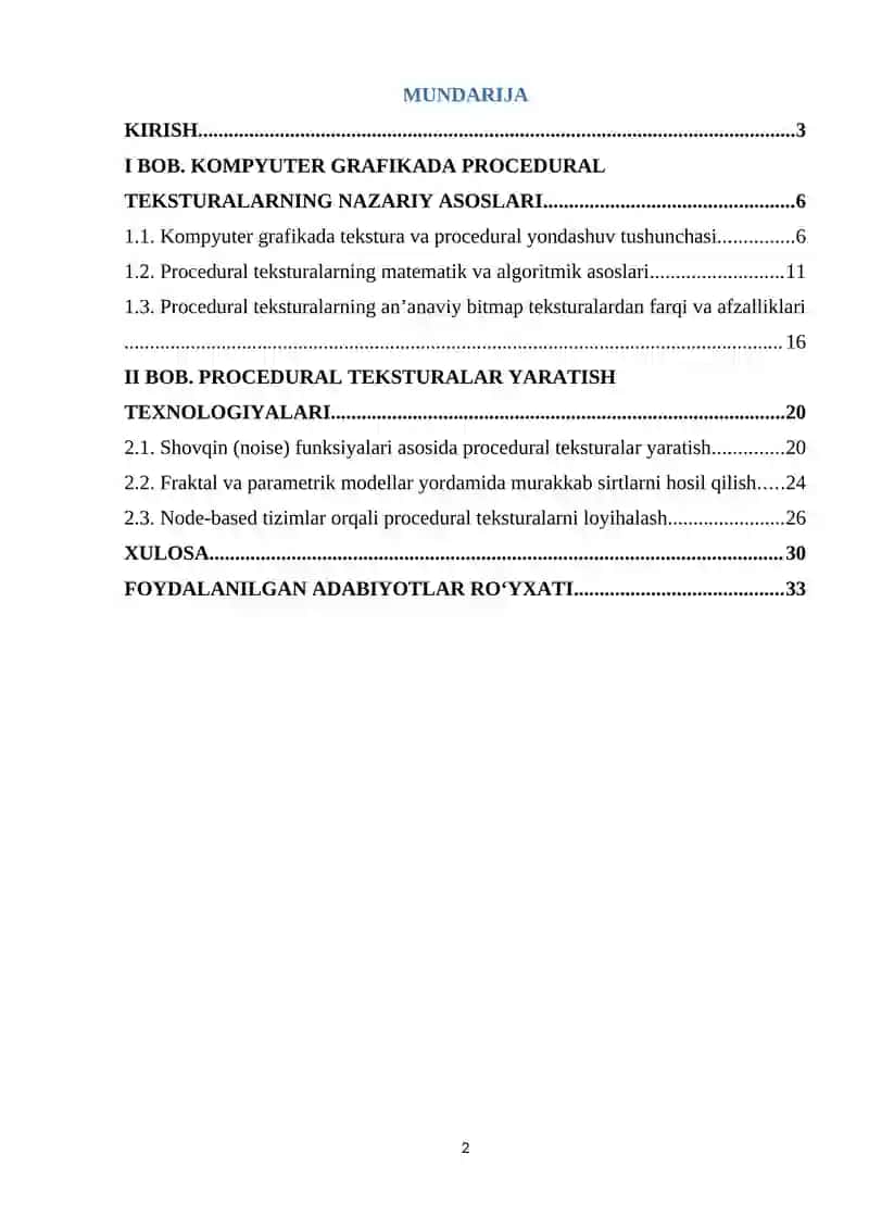 Kompyuter grafikada procedural teksturalar yaratish texnologiyalari 2