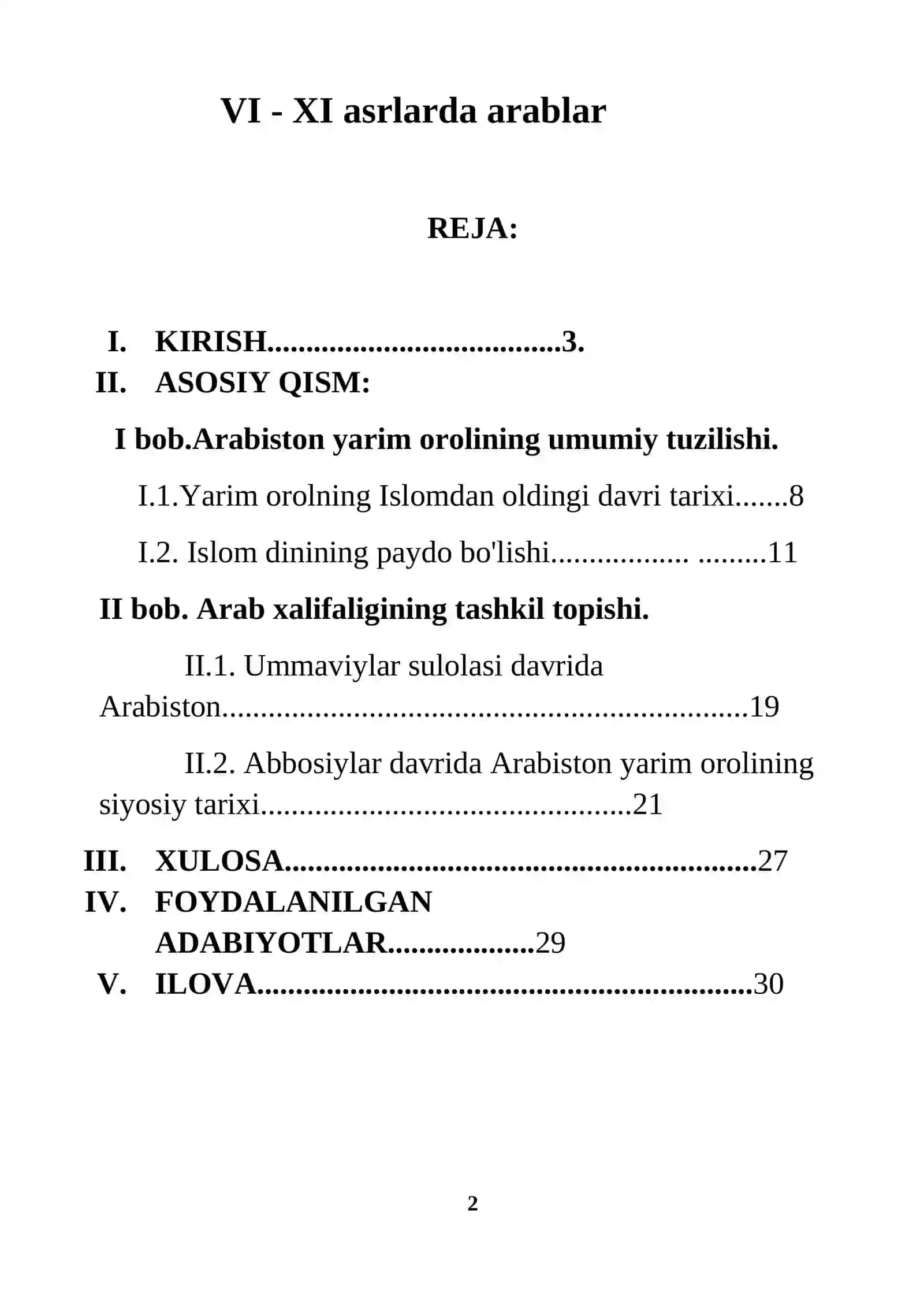 VI - XI asrlarda arablar 2