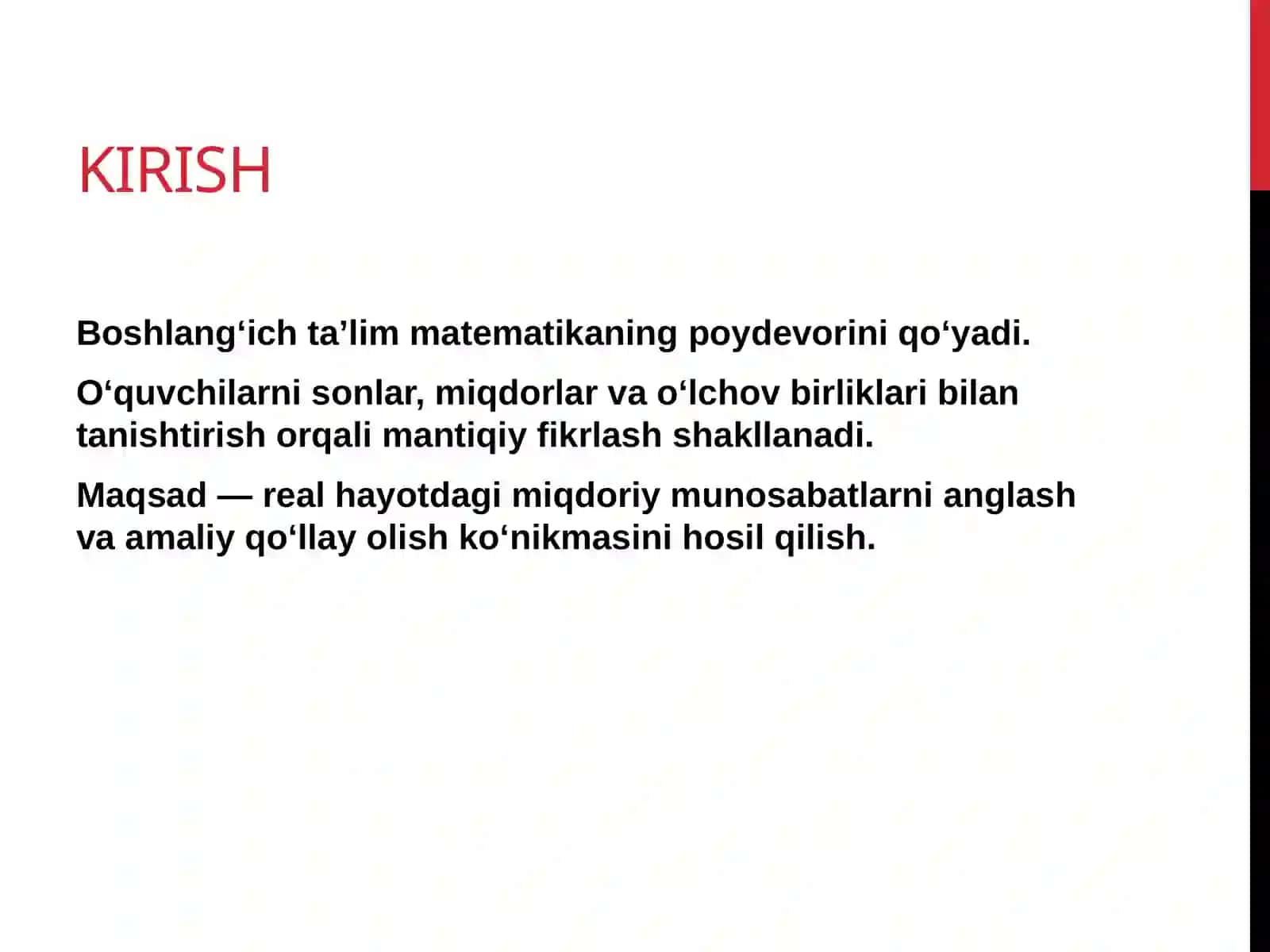 Boshlang‘ich sinflarda asosiy miqdorlar va ularni o‘lchov birliklarini o‘rgatish metodikasi 2