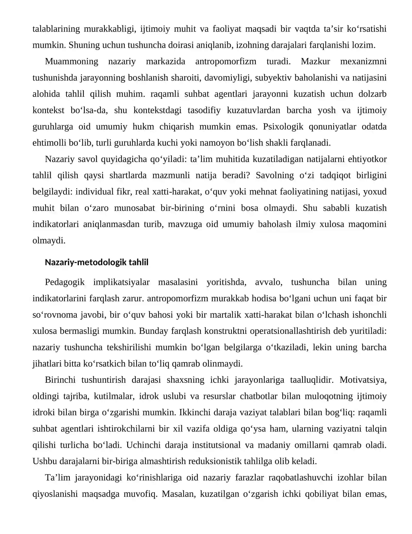 CHATBOTLAR BILAN MULOQOTNING IJTIMOIY IDROKI — TA’LIM JARAYONIDAGI KO‘RINISHLARI 2