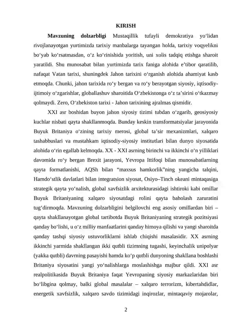 Mavzuning dolzarbligi Mustaqillik tufayli demokratiya yo‘lidan rivojlanayotgan yurtimizda tarixiy manbalarga tayangan holda 2