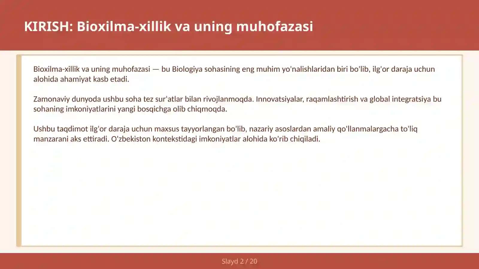 BIOХILMA-ХILLIK VA UNING MUHOFAZASI 2