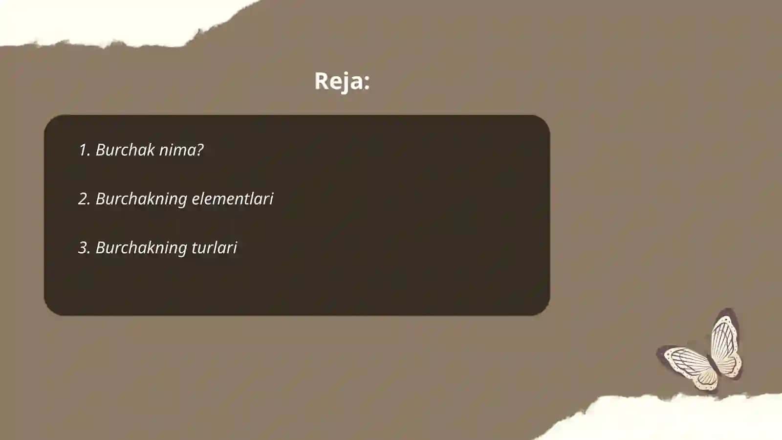 Burchak va uning turlari 2