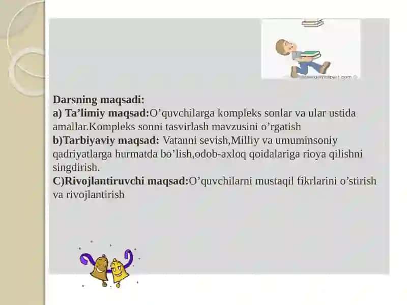 10-sinf algebra. Kompleks sonlar va ular ustida amallar 2
