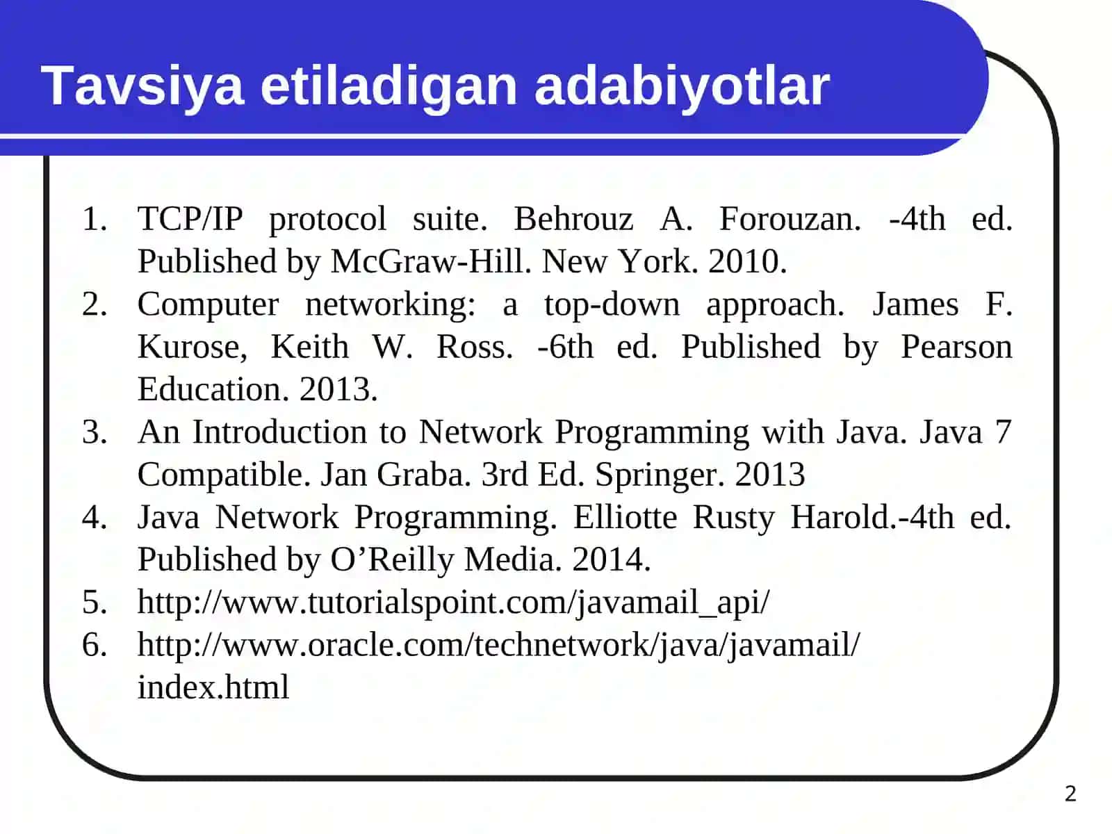 Tarmoqni dasturlashda SMTP, POP3, IMAP4 va MIME 2
