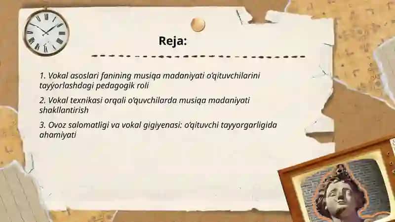 Vokal asoslari fanining musiqa madaniyati o’qituvchilarini tayyorlashdagi ahamayati 2