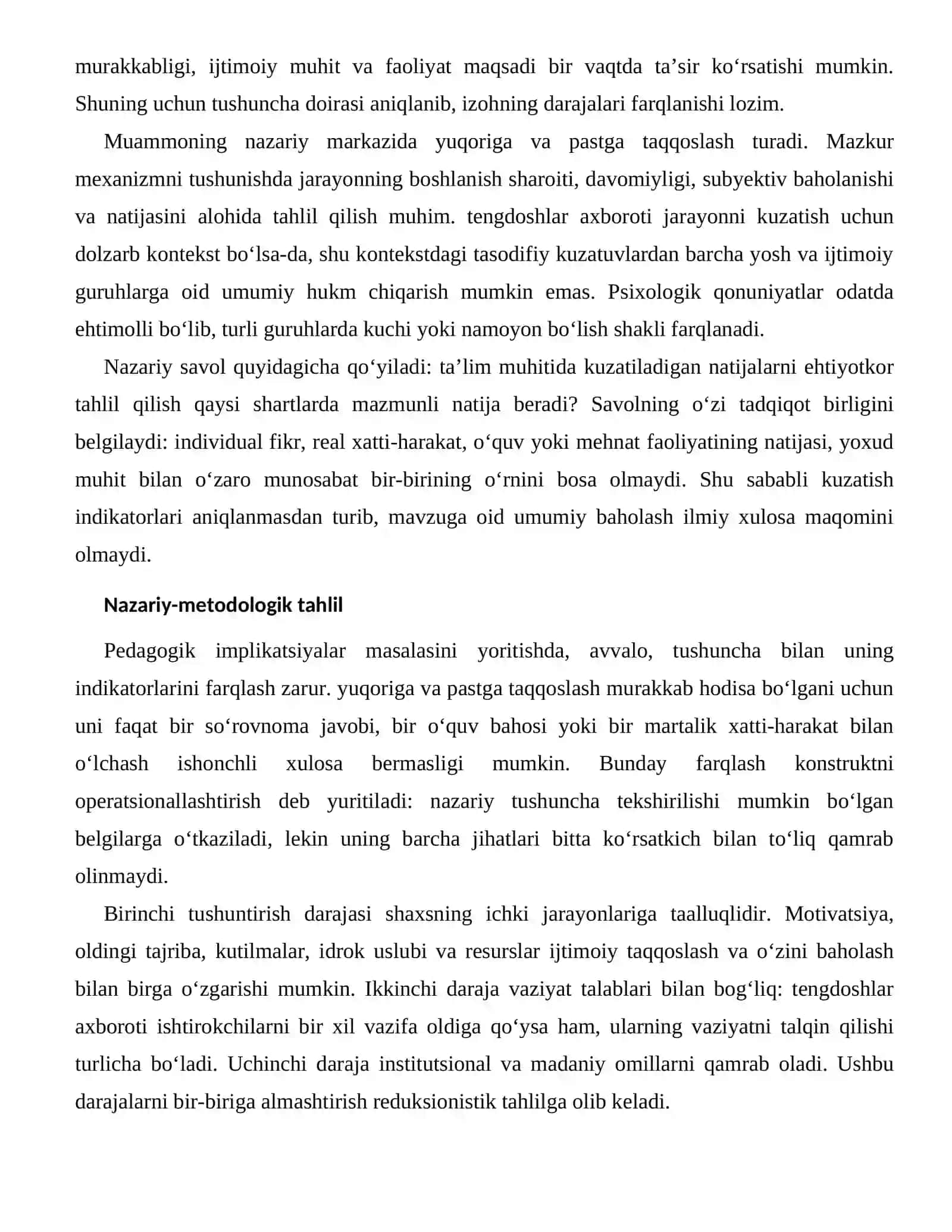 IJTIMOIY TAQQOSLASH VA O‘ZINI BAHOLASHNING TA’LIM JARAYONIDAGI KO‘RINISHLARI 2
