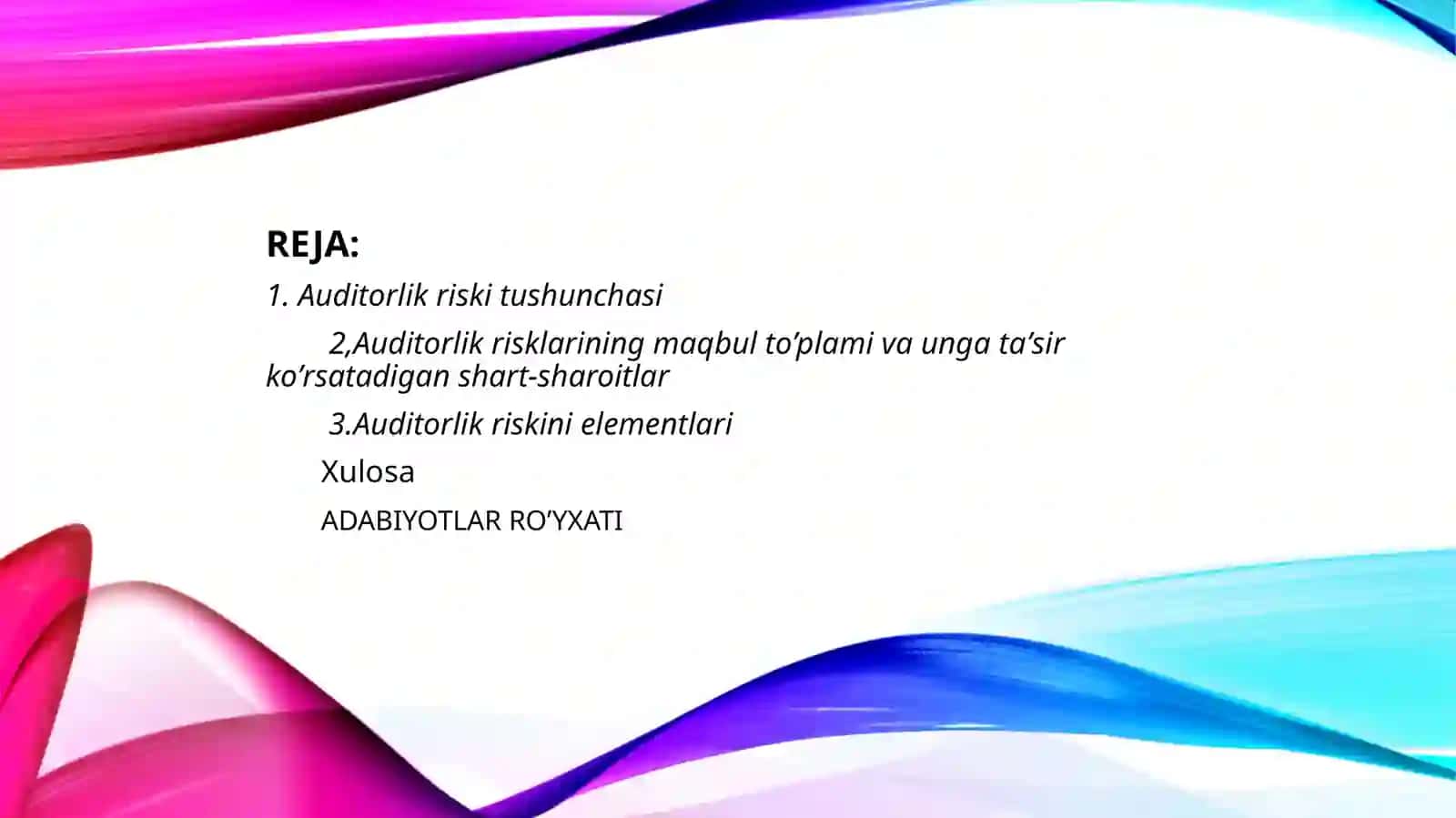 Bank auditisifati nazorat qilish 2