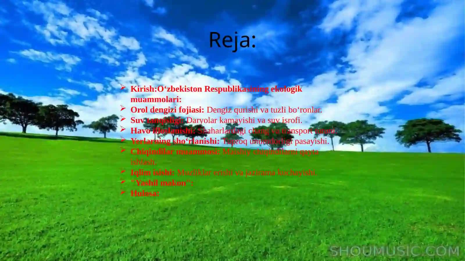 O‘zbekiston Respublikasining ekologik muammolari 2