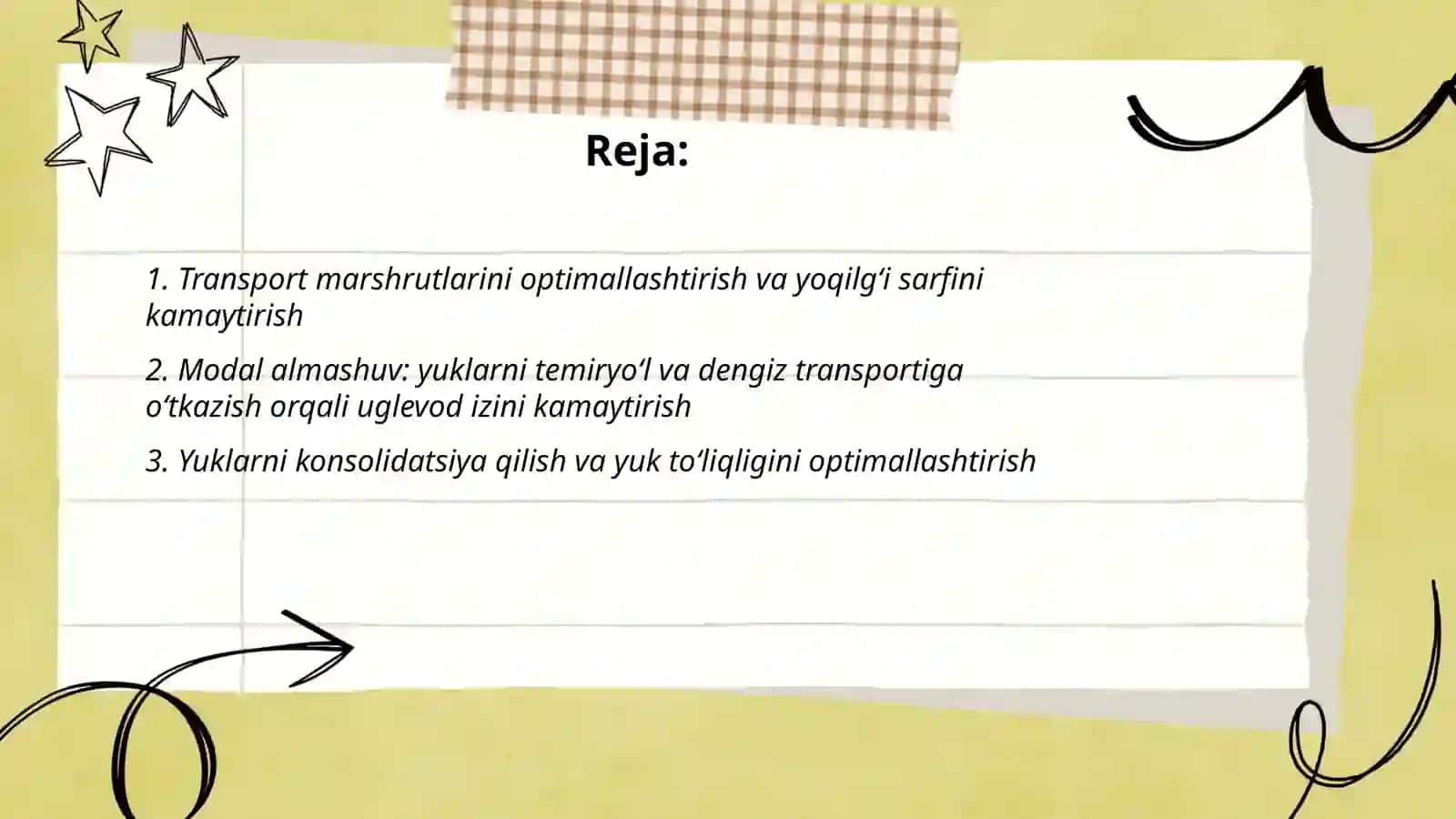 Logistik tizimlarda energiya tejamkorligi va uglevod izini kamaytirish 2