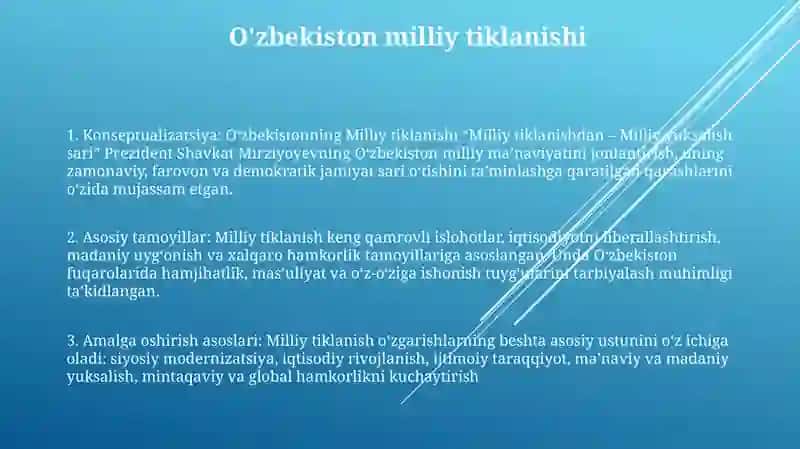 O‘zbekistonning Milliy Tiklanishi 2