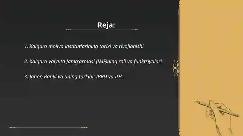 Xalqaro moliya institutlari 2