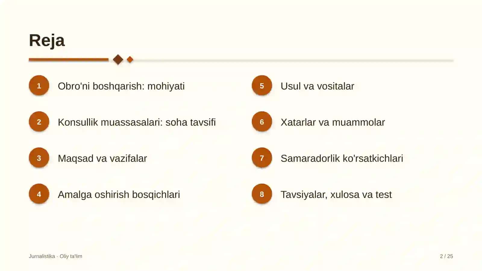 Konsullik muassasalarida obro'ni boshqarish 2