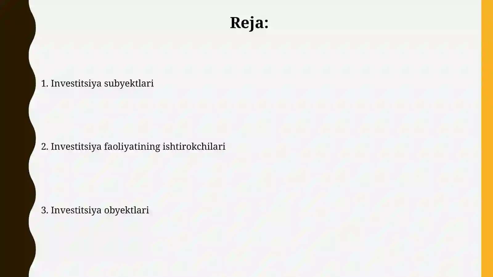 Investitsiya faoliyatining ishtirokchilari, obyekti va subyekti 2