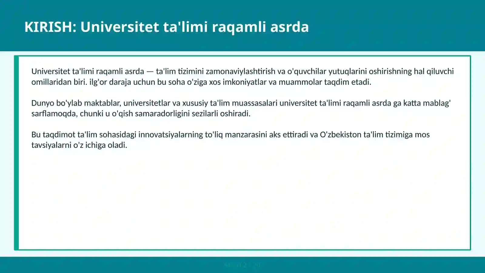 UNIVERSITET TA'LIMI RAQAMLI ASRDA 2
