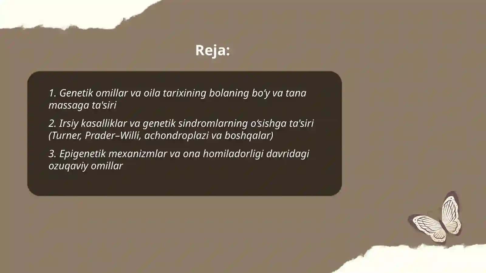 Bolalarning o'sishini belgilovchi omillar (genetik, atrof-muhit, endokrin va asab tizimining roli) 2