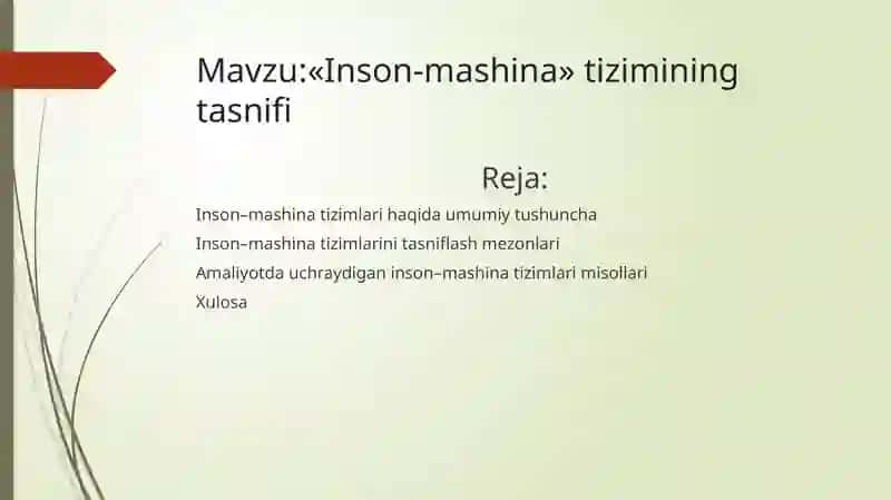 Inson-mashina tizimi 2