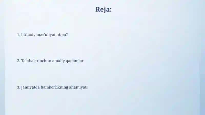 Ijtimoiy masʼuliyat va jamoadagi hamkorlik oʻquvchilar uchun 2