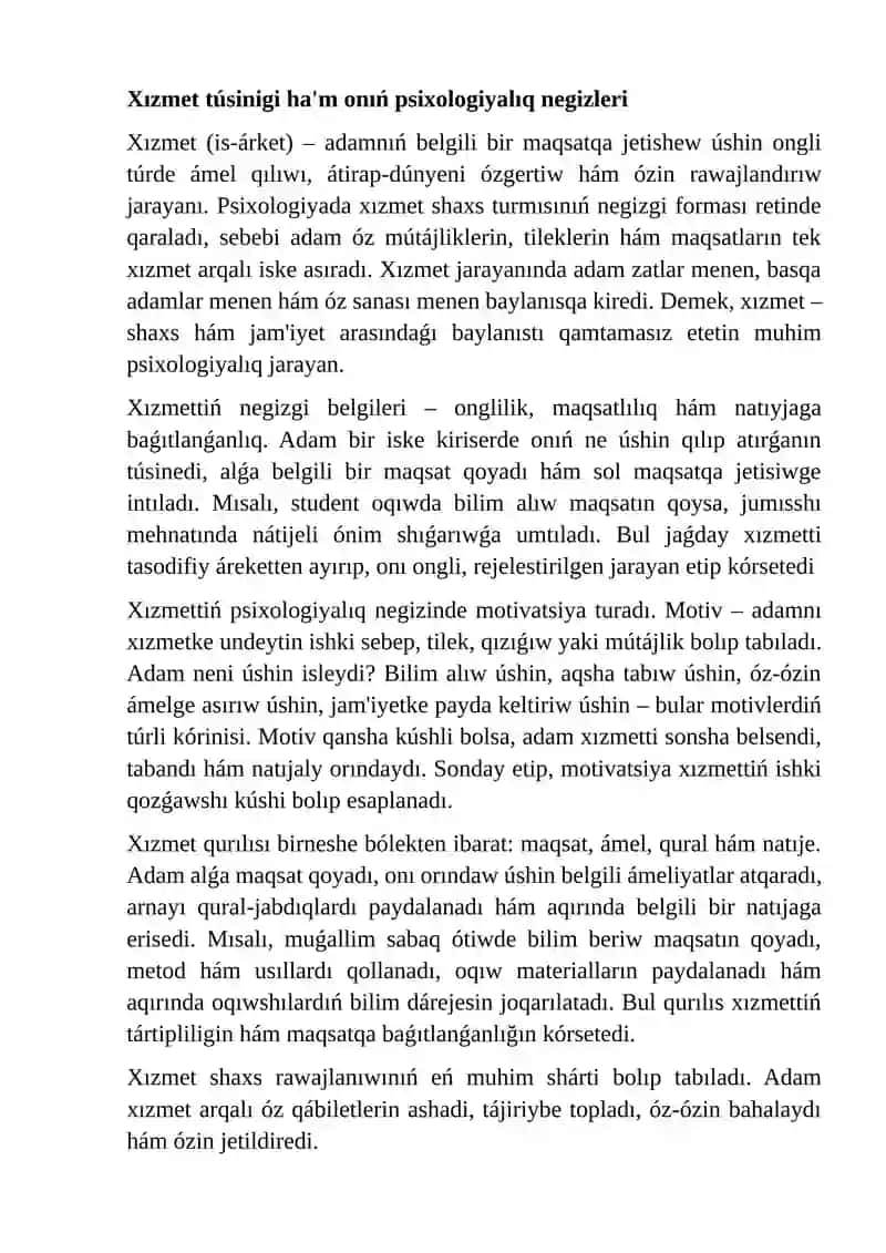 Xızmet (is-hárket) 2