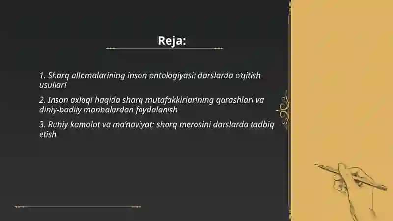 Sharq allomalarining inson ontologiyasi 2