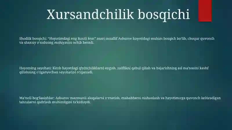 Hayotimdagi Eng Baxtli Kun 2