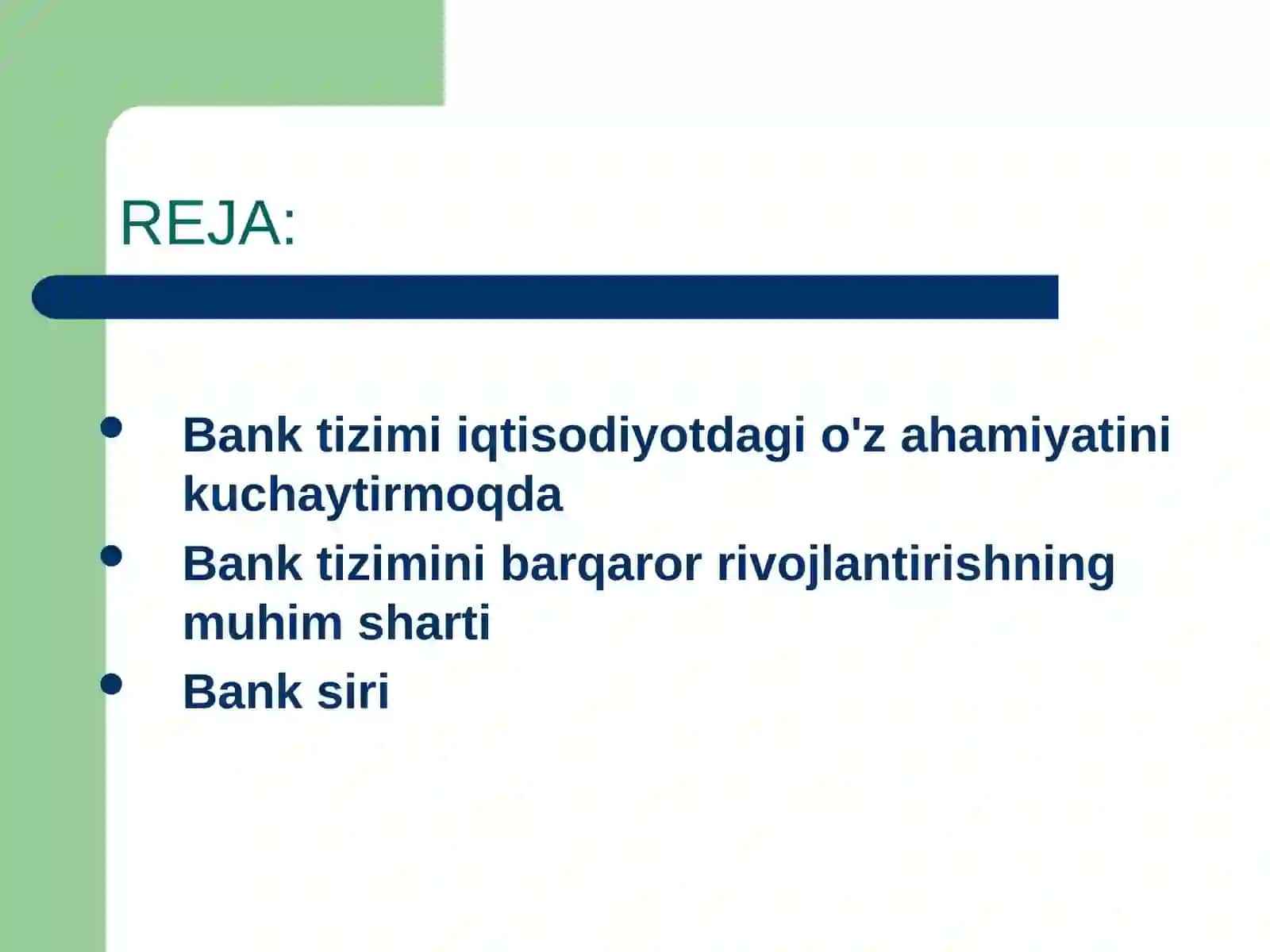 Oʻzbekiston Respublikasining, Bank siri toʻgʻrisidagi Qonuni 2