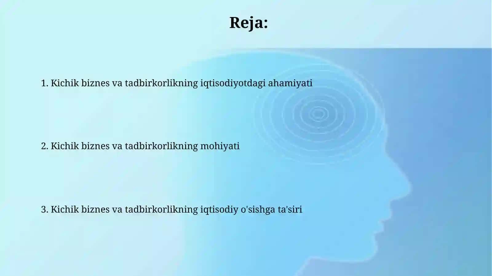 Kichik biznes va tadbirkorlikning iqtisodiyotdaggi mazmuni va mohiyati 2