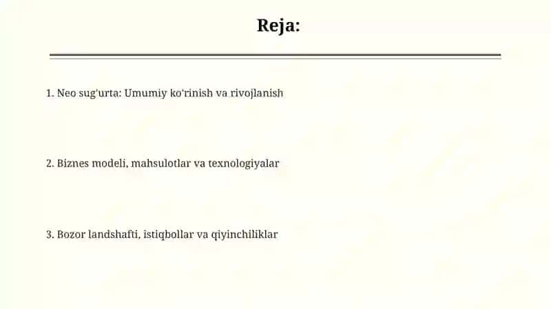 Neo sug'urta: Tarix va rivojlanish 2