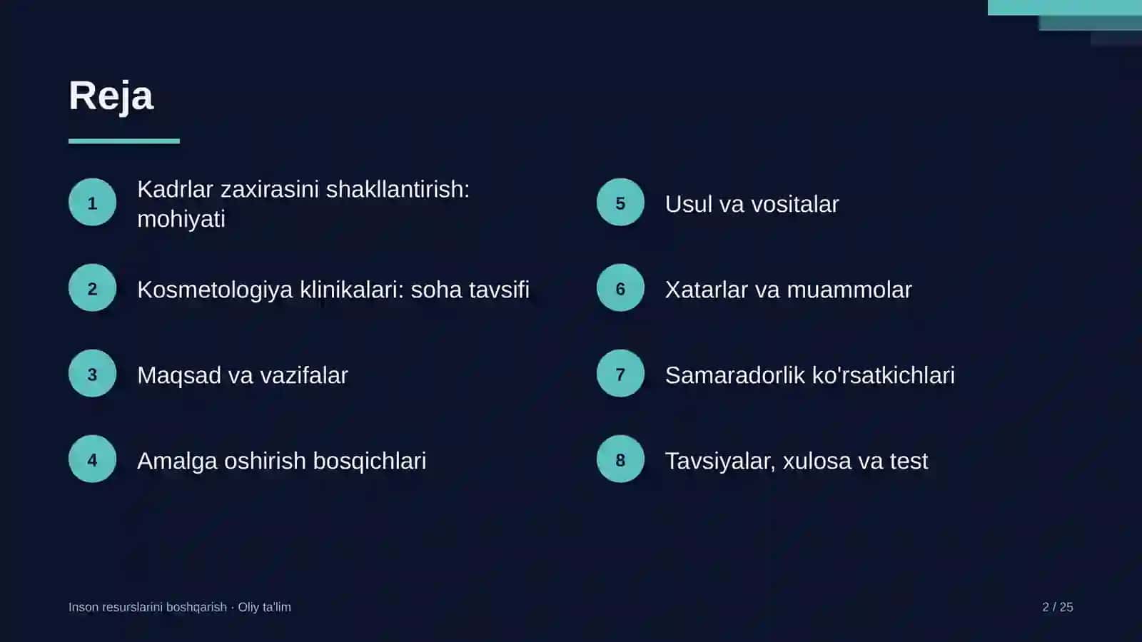 Kosmetologiya klinikalarida kadrlar zaxirasini shakllantirish 2