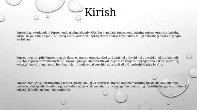 Tuproqga Organizmlarning Ekologik Tarqalishida Edafik Omillarning Roli 2