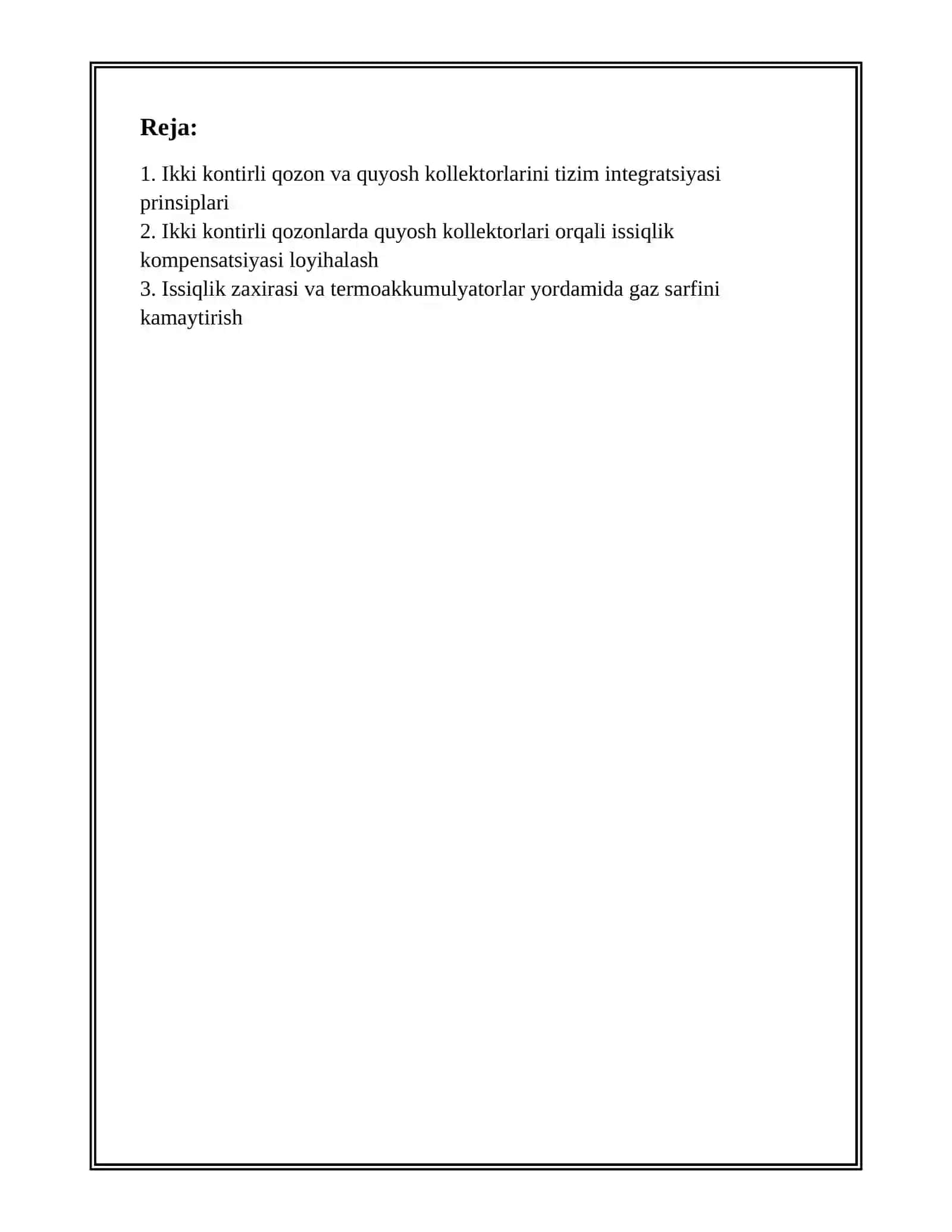 Ikki Kontirli Qozon va Quyosh Kollektorlarini Tizim Integratsiyasi Prinsiplari 2