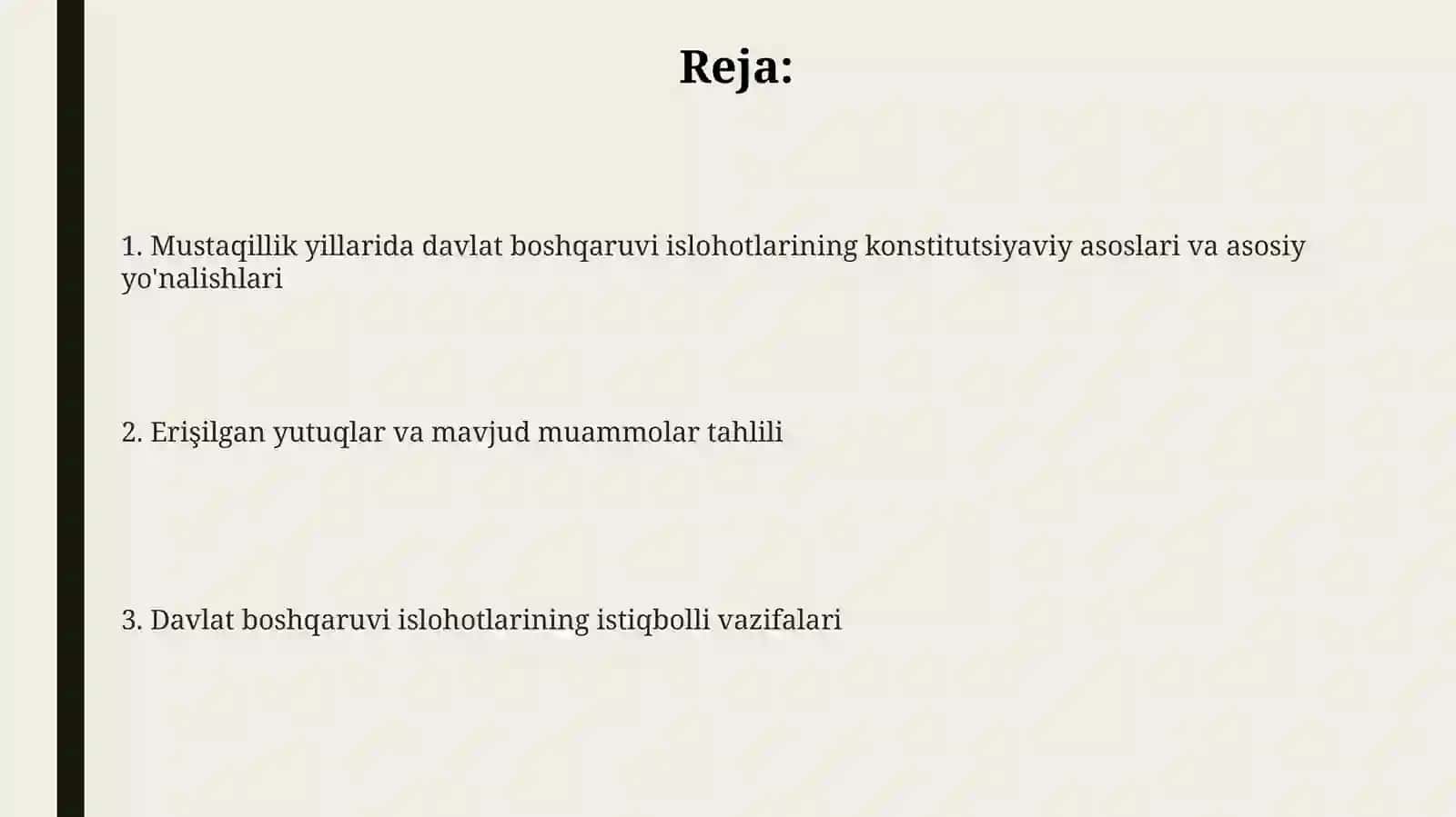 Mustaqillik yillarida davlat boshqaruvining islohotlari 2
